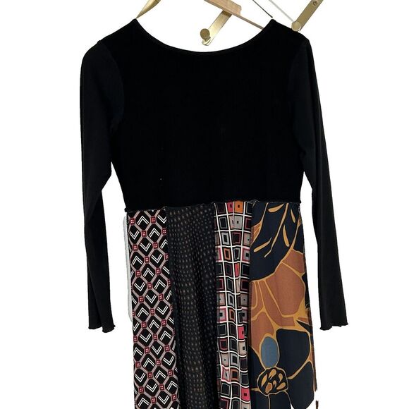 Hand Jive Maxi Dress Size XS Artsy Art to Wear Print Asymmetric Hem Boho Hippie - Picture 6 of 9